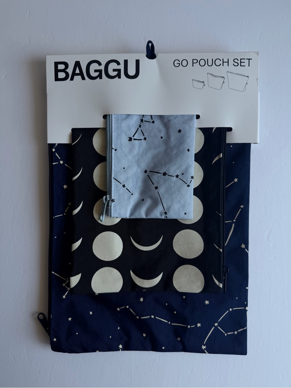 NWT BAGGU Go Pouch Set Night Sky